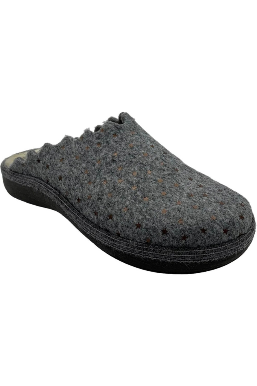 Unity in Diversity Wool Clog Slippers Malaga Starry Gray - Medium